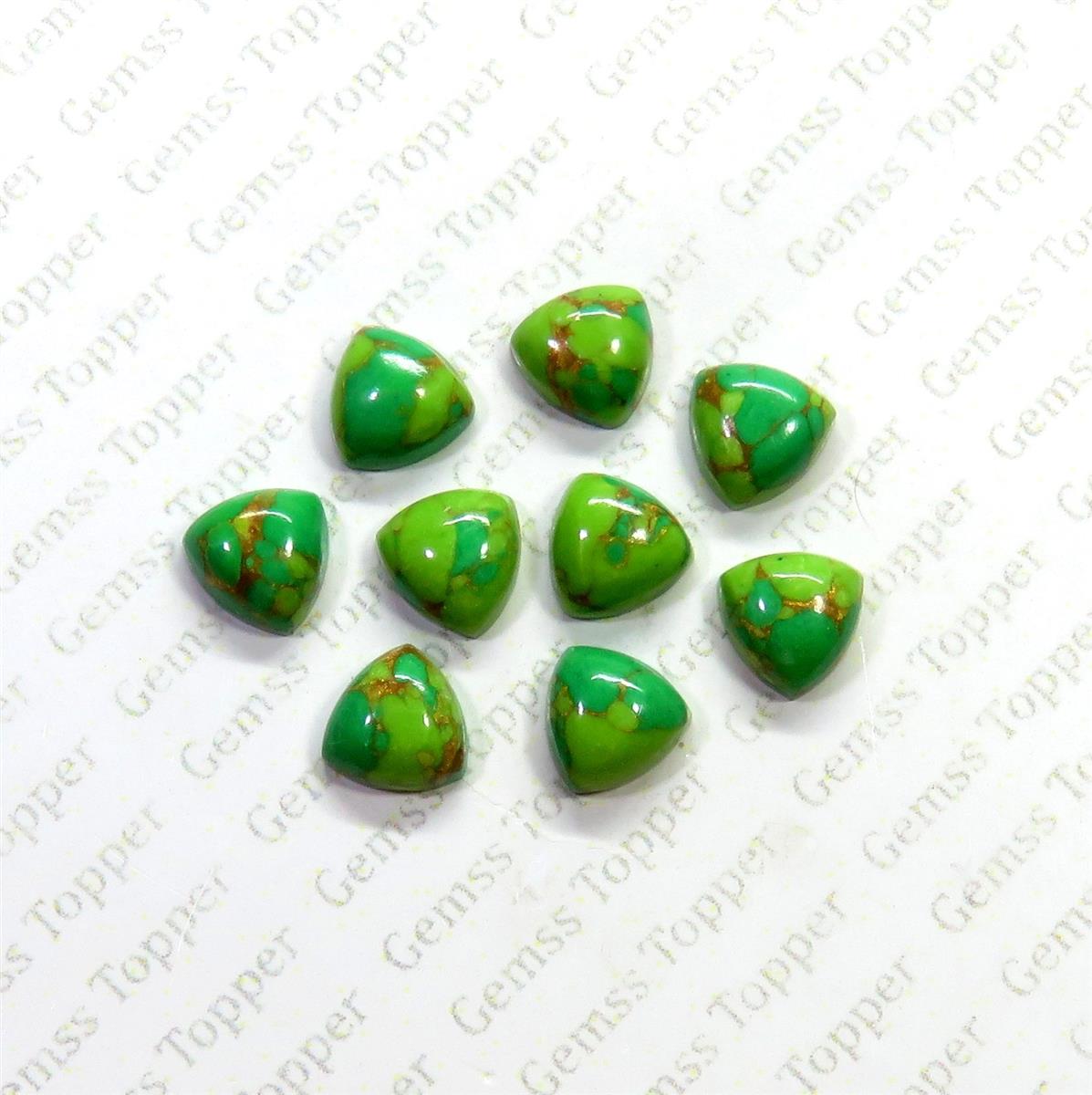 Green Mohave Turquoise 10x10 mm Trillion Cabochon